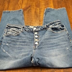 VERVET HIGH RISE BUTTON DOWN JEANS